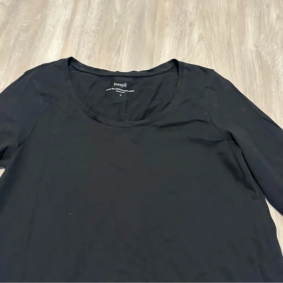 J. Jill Pure Jill Black Curved Seam Tunic Tunic Top Sz S - Picture 7 of 9